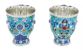 Набор бокалов "Весенний" на 2 персоны, финифть